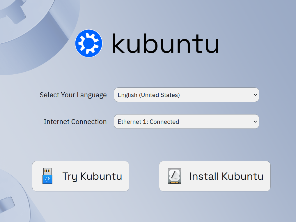Режим установки Kubuntu
