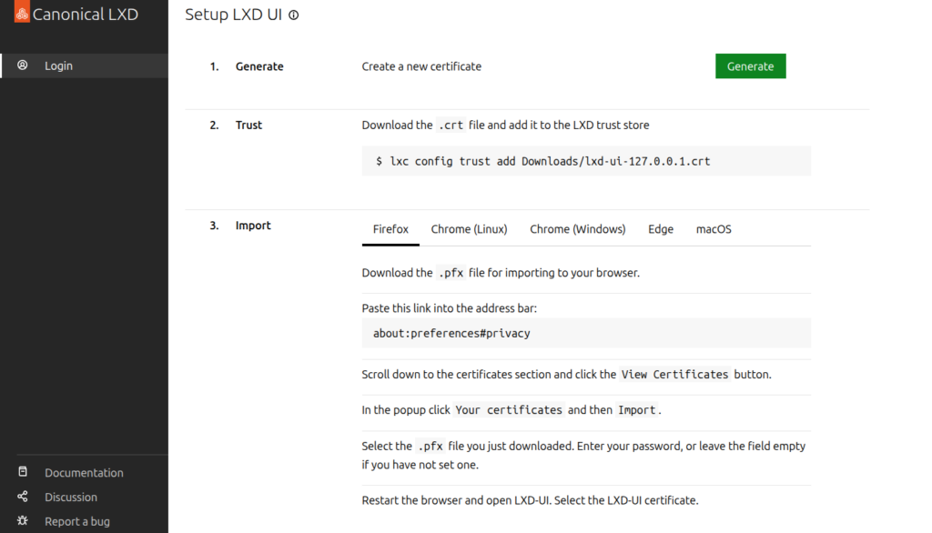 LXD Web UI