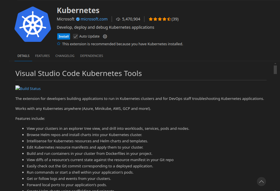 k8s plugin для VsCode