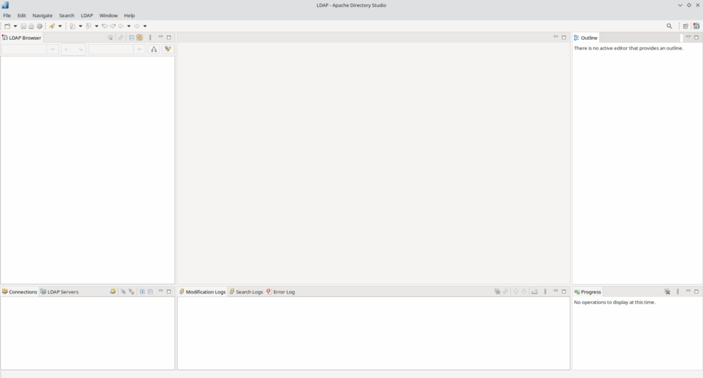 Apache Directory Studio основное окно приложения.