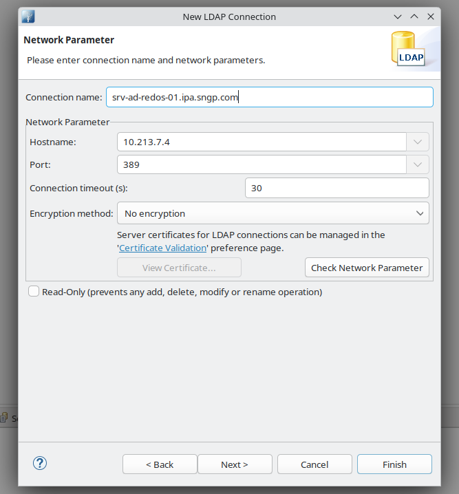 Настройка подключения к LDAP.