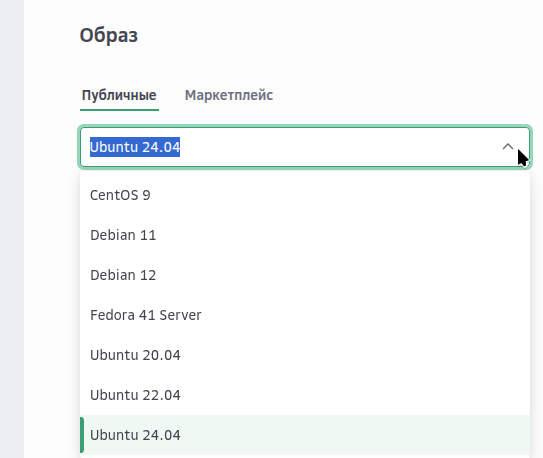 Образ виртуальной машины Cloud.ru