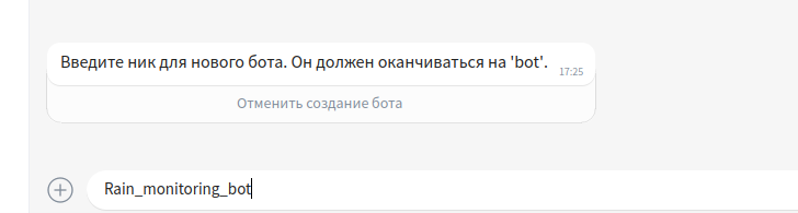 Никнэйм нового бота