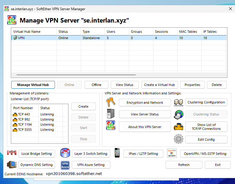 Выбираем виртуальный хаб