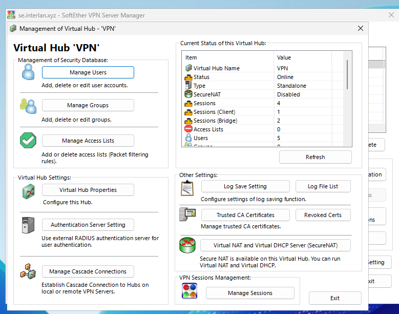 Переходим в управление пользователями