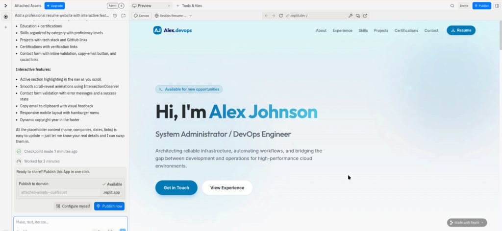 Сгенерированный сайт.