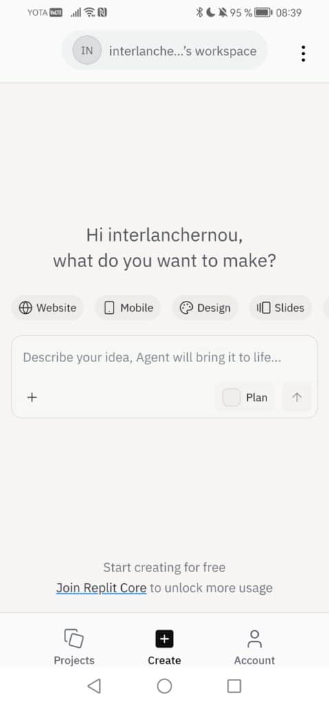 Мобильное приложение Replit