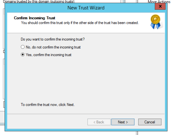 Подтверждаем входящее доверие.
