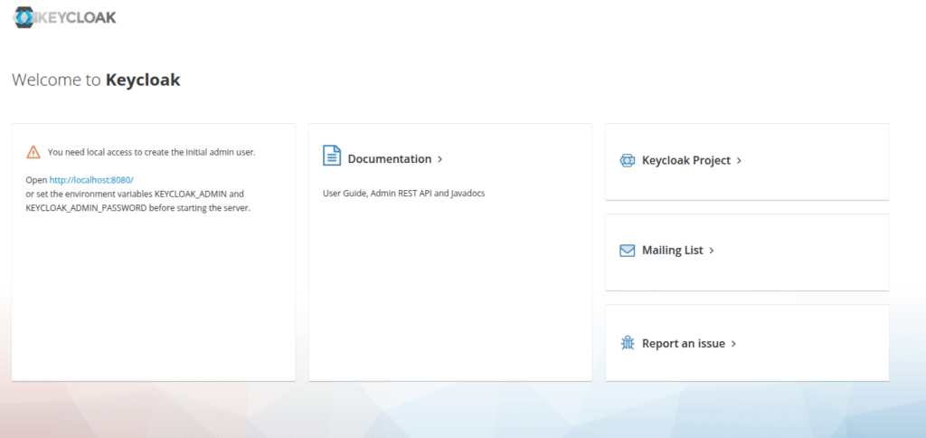 Тестовый запуск Keycloak