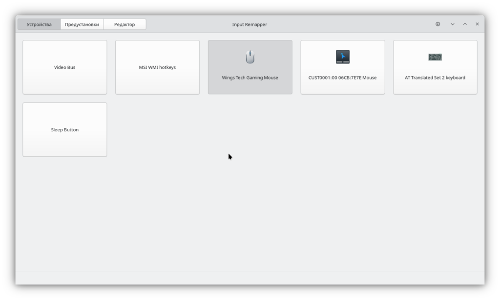 Интерфейс Input Remapper