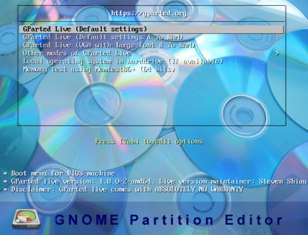 Выбираем загрузку с параметрами по умолчанию.