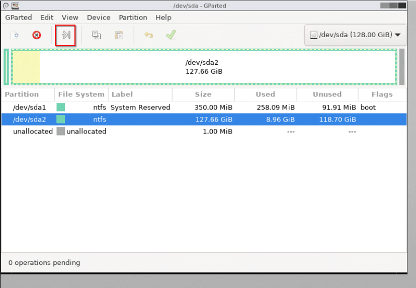 Gparted уменьшение раздела