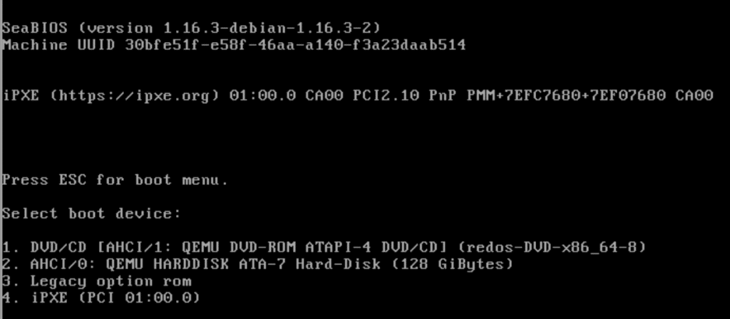По окончании операций перезагружаем АРМ и теперь мы загружаемся с подготовленным образом установочного диска Red OS.